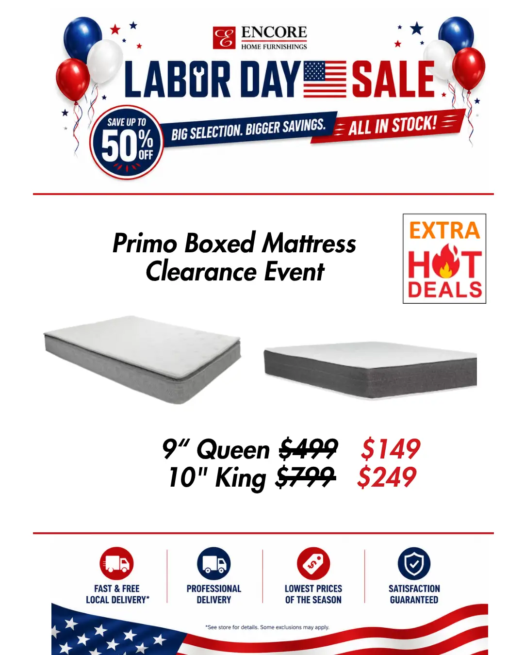 Primo Mattress Clearance