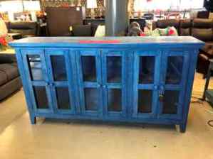 Vintage Denim Console Cabinet