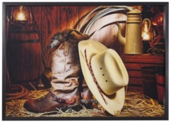 Yosemite Home Deep Rooted Cowboy Tempered Glass Wall Art Panel