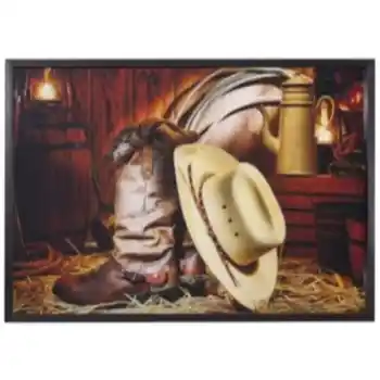 Yosemite Home Deep Rooted Cowboy Tempered Glass Wall Art Panel