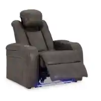 Ashley Flint Shadow Dual Power Recliner with USB, Storage & LEDs