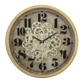 Yosemite Home Gold Round Gear Wall Clock