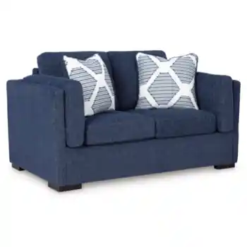 Ashley Emma Washable Nuvella Navy Loveseat