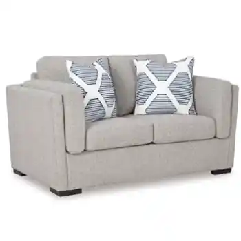 Ashley Emma Washable Nuvella Pewter Loveseat