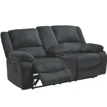 Ashley Drayson Slate Power Fabric Reclining Console Loveseat