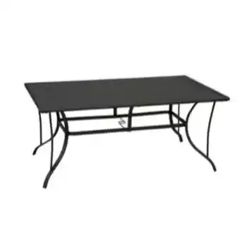 Black Steel Rectangular 65-Inch Outdoor Dining Table
