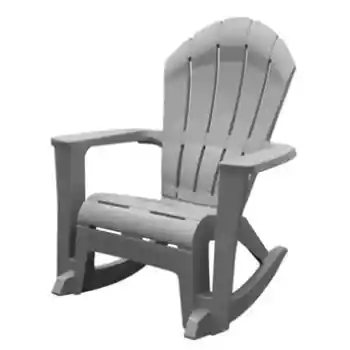 Outdoor Grey Resin Frame Adirondack Rocking Chair