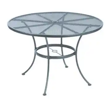 Black Steel Round 42-Inch Outdoor Dining Table