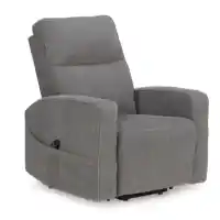 Ashley Smith Grey Next-Gen Nuvella Lift Chair/Power Recliner with Heat & Massage