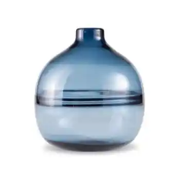 Ashley Navy Blue Clear Glass Vase