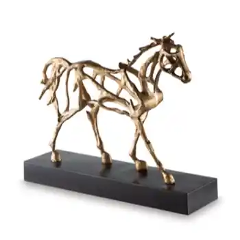 Ashley Gold Horse Sculpture