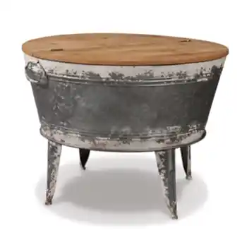 Ashley Shelby Distressed Metal & Hardwood Coffee Table