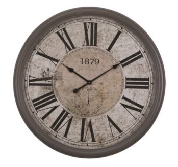 Yosemite Home Grey Hardwood 32-Inch Wall Clock