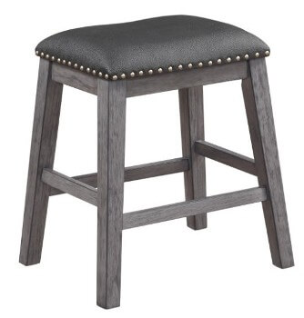 Homelegance Timbre Charcoal 24-Inch Backless Barstool with Nailhead Trim (blemished)